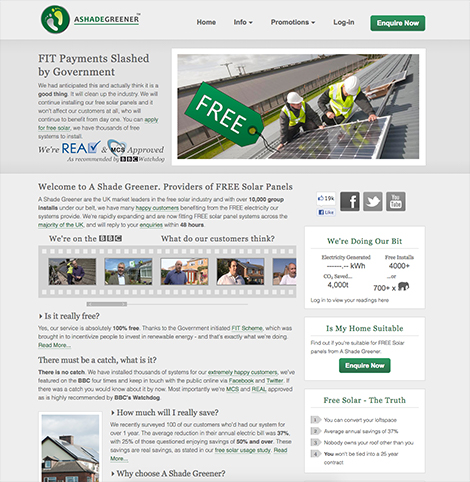 Previous A Shade Greener website screenshot