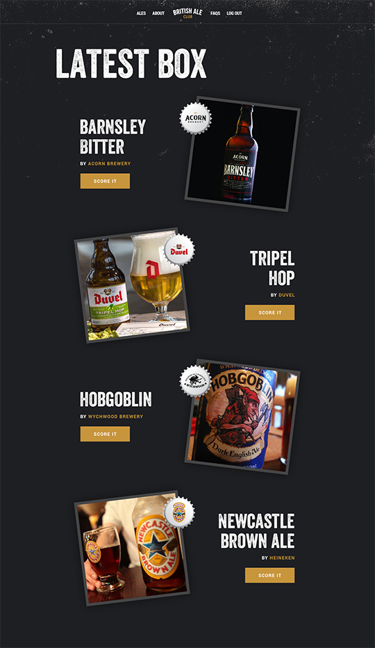 British Ale Club latest box page