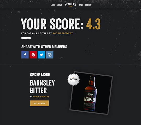 British Ale Club your score page